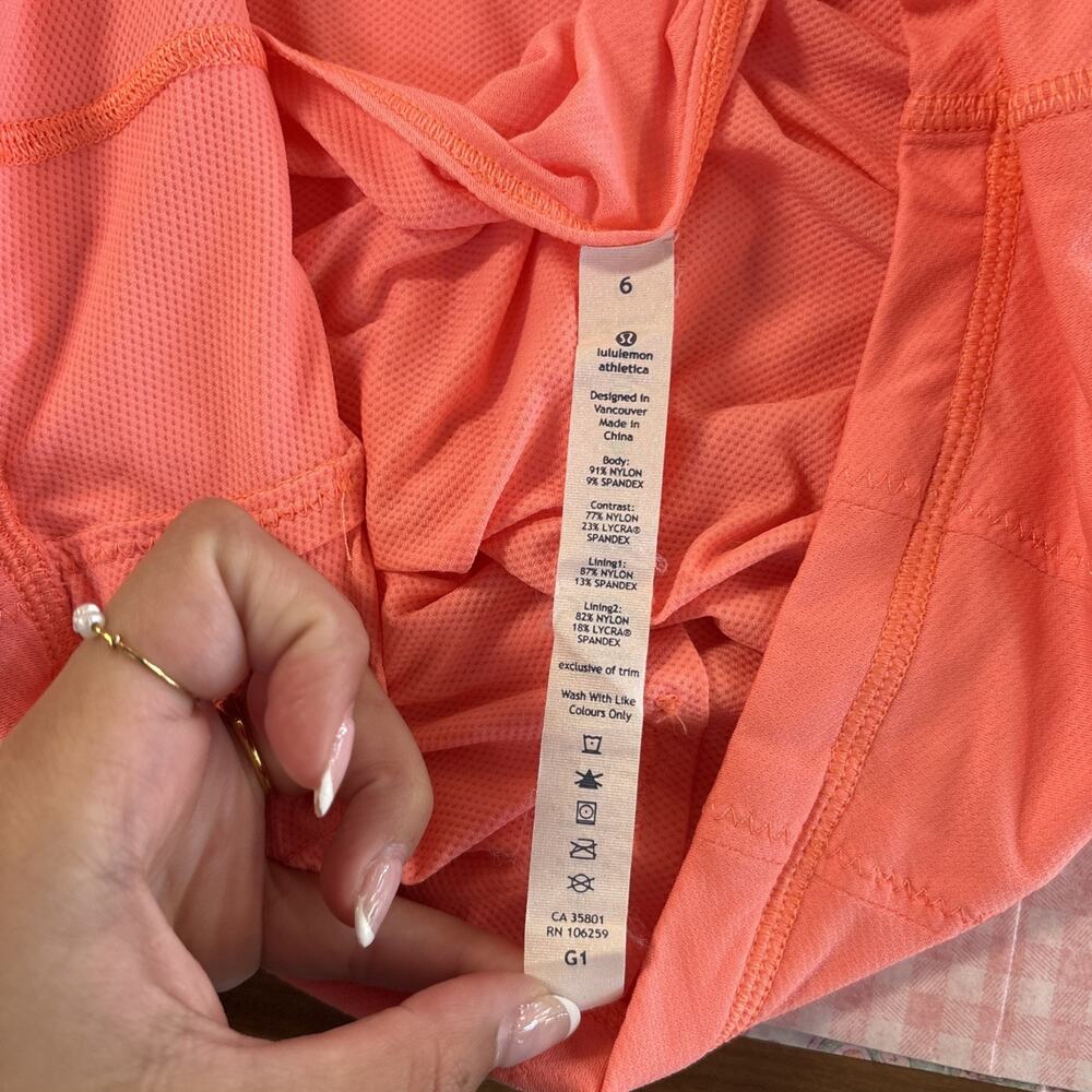 Coral Lululemon Flo And Go Tank Top Size 6 - Picture 10 of 10